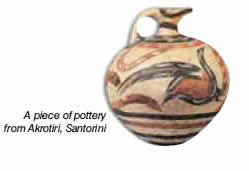 A piece of pottery
from Akrotiri, Santorini