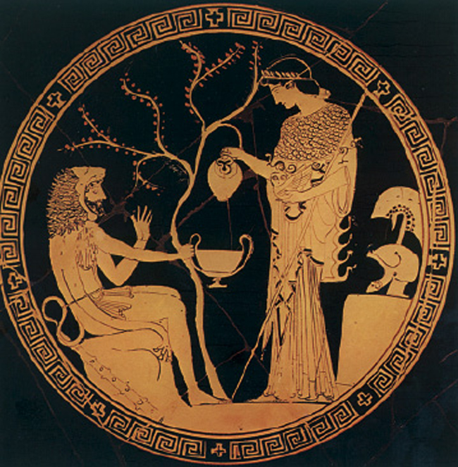 Ο Ηρακλής και η θεά Αθηνά, που πάντα του συµπαραστεκόταν.