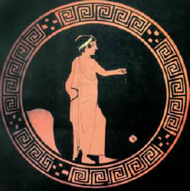 Νεαρό αγόρι με παιγνίδι στο χέρι (ερυθρόμορφη κύλικα, μέσα 5ου αι. π.Χ., Antikenmuseum, Βερολίνο)