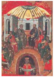 Πεντηκοστή Θεοφάνη του Κρητός, 16ος αι., Άγιον Όρος, Ιερά Mονή Σταυρονικήτα.