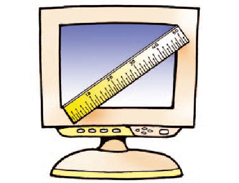Εικόνα 3.4. Το μέγεθος της οθόνης μετριέται με το μήκος της διαγωνίου