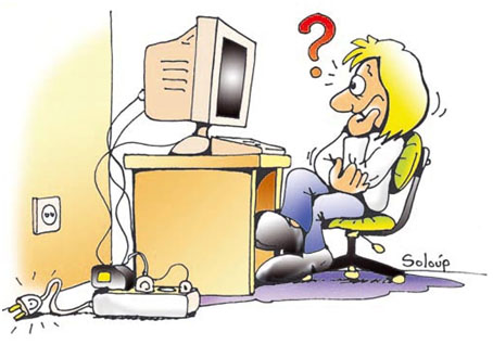 Εικόνα 2.2. Πόσο παρατηρητικοί είσαστε; Βρείτε γιατί δε λειτουργεί ο υπολογιστής της εικόνας.