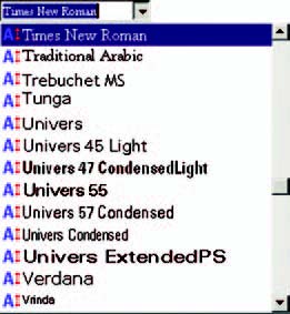 Εικόνα 10.6. Επιλογή γραμματοσειράς