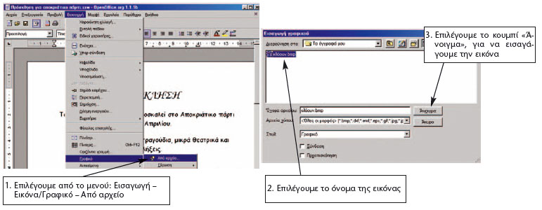 Εικόνα 10.10. Εισαγωγή εικόνας σε κείμενο