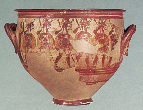 1. Αχαιοί πολεµιστές. Aρχαίο ελληνικό αγγείο.