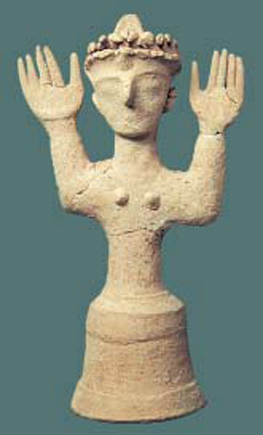 1. Μικρά αγάλµατα που παριστάνουν τη γυναικεία θεότητα.