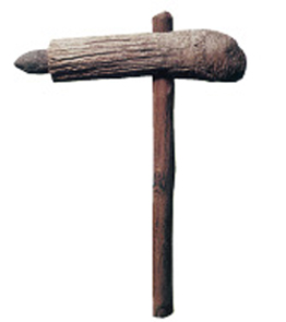 3. Πέλεκυς (τσεκούρι µε ξύλινη λαβή), κοκάλινα αγκίστρια, αιχµή από πέτρινο βέλος.