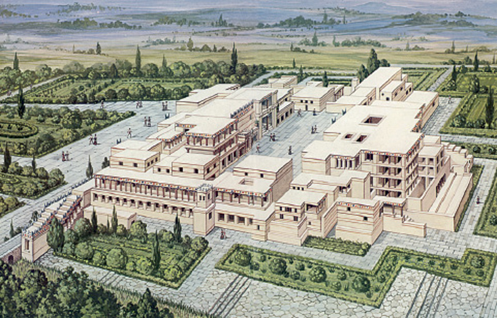 2. Αναπαράσταση του ανακτόρου της Κνωσού.