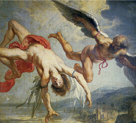 3. Ο ∆αίδαλος και ο Ίκαρος, όπως τους φαντάστηκαν ένας αρχαίος κι ένας νεότερος καλλιτέχνης.