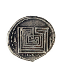 1. Αρχαίο κρητικό νόµισµα µε παράσταση του λαβύρινθου.