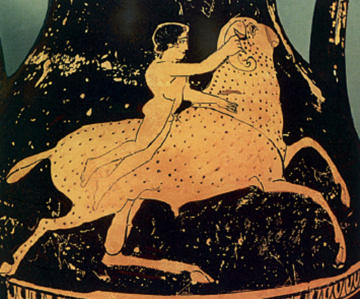 1. Ο Φρίξος και το χρυσόµαλλο κριάρι. Από αρχαίο ελληνικό αγγείο.