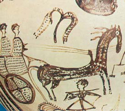 4. Παράσταση από µυκηναϊκό αγγείο που βρέθηκε στην Έγκωµη της Κύπρου.