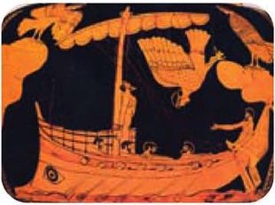 Αγγείο 5ου αι. π.Χ., από το βιβλίο της Έλσης Σπαθάρη Αρµενίζοντας στο χρόνο, εκδ. ΚΑΠΟΝ