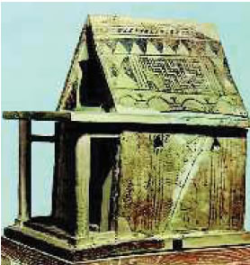 3. Πήλινο οµοίωµα µικρού κτιρίου που βρέθηκε στο ιερό της Ήρας κοντά στο Άργος (Αθήνα, Εθνικό Αρχαιολογικό Μουσείο).