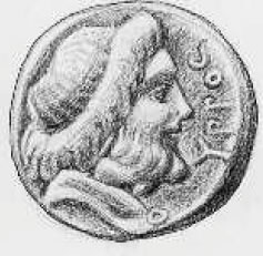 3. Αναπαράσταση από σπαρτιατικό νόµισµα. Το πρόσωπο που απεικονίζεται είναι ο Λυκούργος