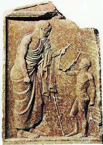 2. O λυρικός ποιητής Πίνδαρος µαζί µε ένα µικρό µαθητή του