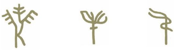 Ιδεογράμματα του δέντρου της ελιάς, του ελαιόλαδου και του καρπού της ελιάς σε πινακίδες της Γραμμικής Α και B γραφής