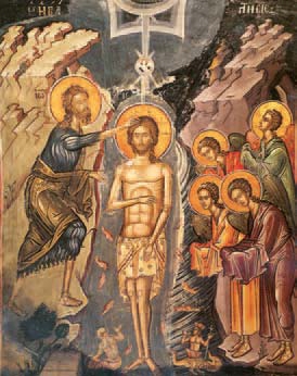 Με τη βάπτισή του, ο Χριστός μάς έδειξε τον τρόπο να έλθουμε κοντά του (εικόνα από την Ι. Μ. Σταυρονικήτα, Άγ. Όρος).