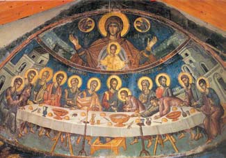 Η Πλατυτέρα και ο Μυστικός Δείπνος (Παρεκκλήσιο Ιω. Προδρόμου, I. Μ. Σταυρονικήτα, Άγ. Όρος).