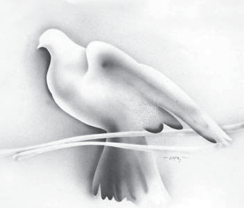 Για το Χριστό το σύμβολο της αγνότητας και της πίστης είναι το περιστέρι(Ματθαίου 10, 16 – Σχέδιο Xρ. Kαρά).