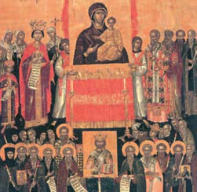 Την Α’ Κυριακή της Μεγάλης Σαρακοστής γιορτάζουμε, την αναστήλωση των εικόνων (εικόνα από το Mουσείο Mπενάκη).