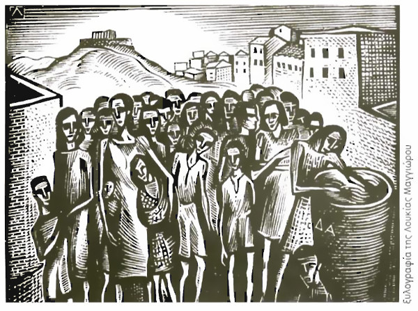 ξυλογραφία της Λουκίας Mαγγιώρου