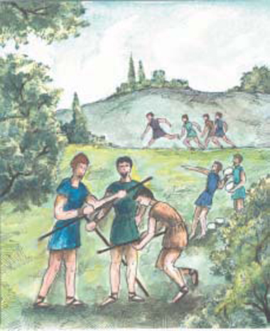 1. Οι Ακρίτες γυμνάζονταν για να είναι πάντα ετοιμοπόλεμοι.