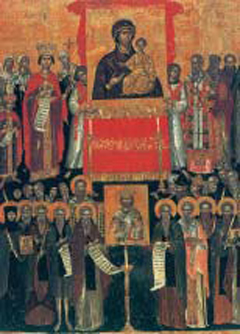 2. H Aναστήλωση των εικόνων Φορητή εικόνα 16ου αι., Μουσείο Μπενάκη