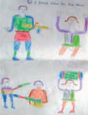 σκίτσο παιδιού-στρατιώτη