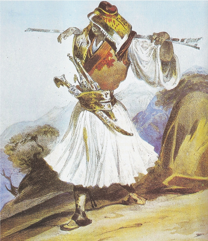 Παλικάρι σε πορεία, έργο του Th.leblanc, Πινακοθήκη Μουσείου Πύλου