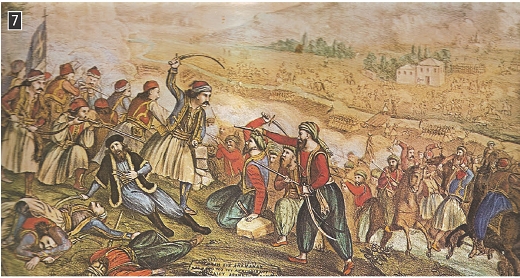 Αλέξανδρος Ησαίας, ζωγραφική απεικόνιση της μάχης της Αλαμάνας, Αθήνα, Εθνικό Ιστορικό Μουσείο