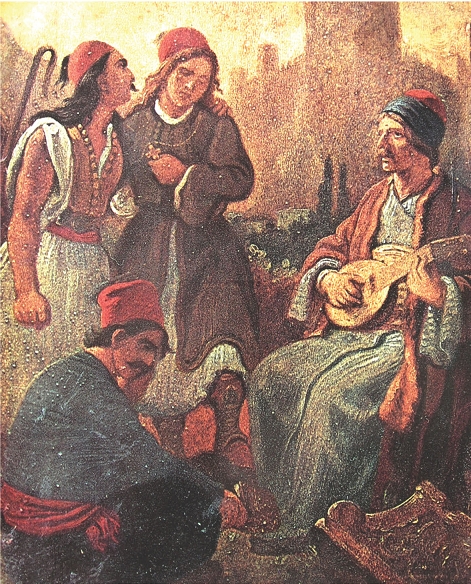 Ο Ρήγας Βελεστινλής ψάλλει τον Θούριο, Αθήνα, Μουσείο Μπενάκη