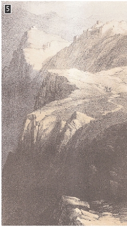 Άποψη του Σουλίου, λιθογραφία επιχρωματισμένη