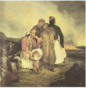 Οι εμφύλιες διαμάχες σκόρπισαν την απόγνωση στους Έλληνες, ελαιογραφία τον 19ου αιώνα, Αθήνα, Μουσείο Μπενάκη