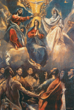 1. Δ. Θεοτοκόπουλος. Η Στέψη της Παναγίας 1591.