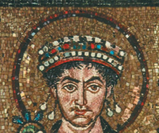 1. Η ακολουθία του Ιουστινιανού, (λεπτομέρεια) 6ος αι. μ.Χ. Ραβέννα Ιταλίας