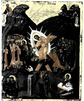 Η Ανάσταση Εικόνα στη μονή Διονυσίου, Αγιο Όρος, 16ος αι.