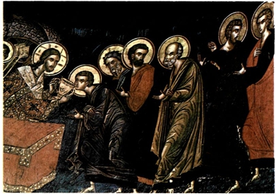 Η Θεία Μετάληψη, τμήμα από την Κοινωνία των Αποστόλων