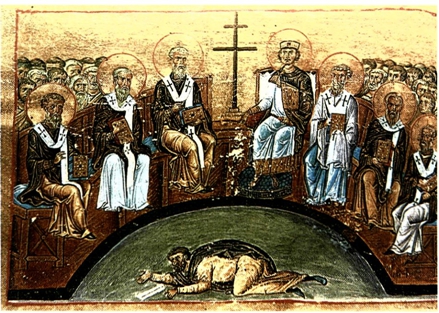 Η Ζ' Οικουμενική Σύνοδος Μικρογραφία από Μηνολόγιο του 11ου αι. 