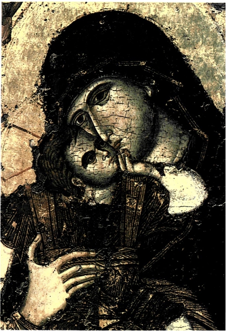 Παναγία η Γλυκοφιλούσα Εικόνα στη μονή Φιλοθέου, Αγιο Όρος, 14ος αι.