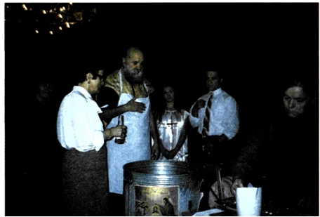 Βάπτιση Βορειοηπειρώτισσας στο ναό Αγίου Ελευθερίου Αχαρνών, Αθήνα.