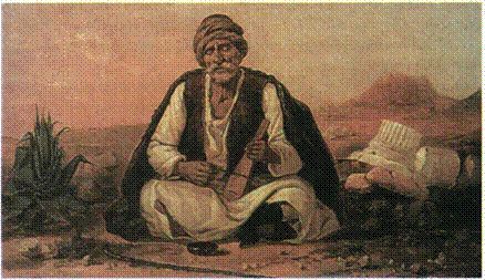 Διονύσιος Τσόκος (1820-1862), Γέρος αγωνιστής παίζει λύρα (1858) Εθνική Πινακοθήκη 