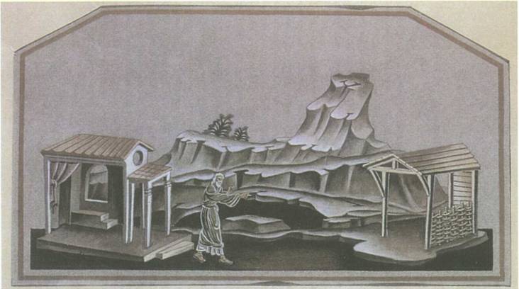 Κλεόβουλος Κλώνης (1900-1988), Μακέτα σκηνικού για το έργο Η θυσία του Αβραάμ (1933), Εθνικό Θέατρο