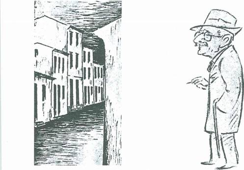 Το σπίτι του συγγραφέα στη Ζάκυνθο, σκίτσο Αντ. Βώτη