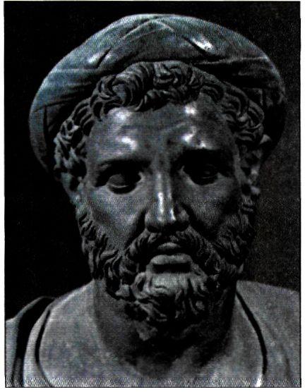 Αντίγραφο κεφαλής του Πυθαγόρα ρωμαϊκών χρόνων, που κατασκευάστηκε τον 5ο αι. π.Χ. (Νεάπολη, Εθνικό Μουσείο)