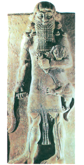 Ανάγλυφη παράσταση ήρωα-θεού που ταυτίζεται με τον Γκιλγκαμές. Από το ανάκτορο του Σαργκόν Β'.