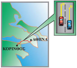 Εικόνα 1.1.2 Το ένα αυτοκίνητο είναι ακίνητο ως προς το άλλο.