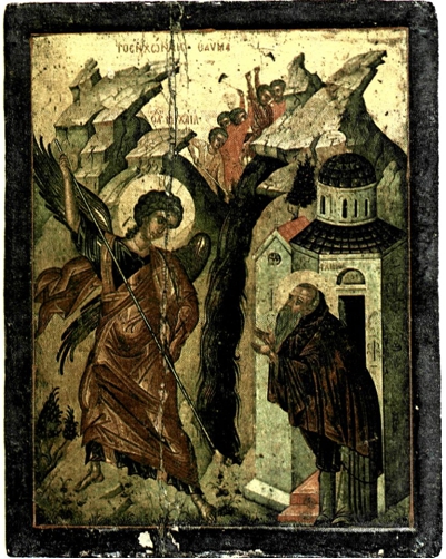 To εν Χώναις θαύμα του Αρχαγγέ-λου Μιχαήλ (ανάμνηση 6 Σεπτεμβρίου) Εικόνα στην Ιακωβάτειο βιβλιοθήκη, Κεφαλονιά, 16ος αι.