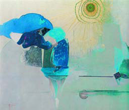 Αλέκος Κοντόπουλος(1905-1975). Όταν περιμένουμε την Άνοιξη, 1974. Λάδι σε μουσαμά (125εκ. Χ 140εκ.).