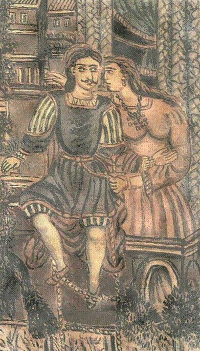 Θεόφιλος (Χατζημιχαήλ) (1871-1934), Ερωτόκριτος και Αρετούσα Μουσείο Λαϊκής Τέχνης, Αθήνα